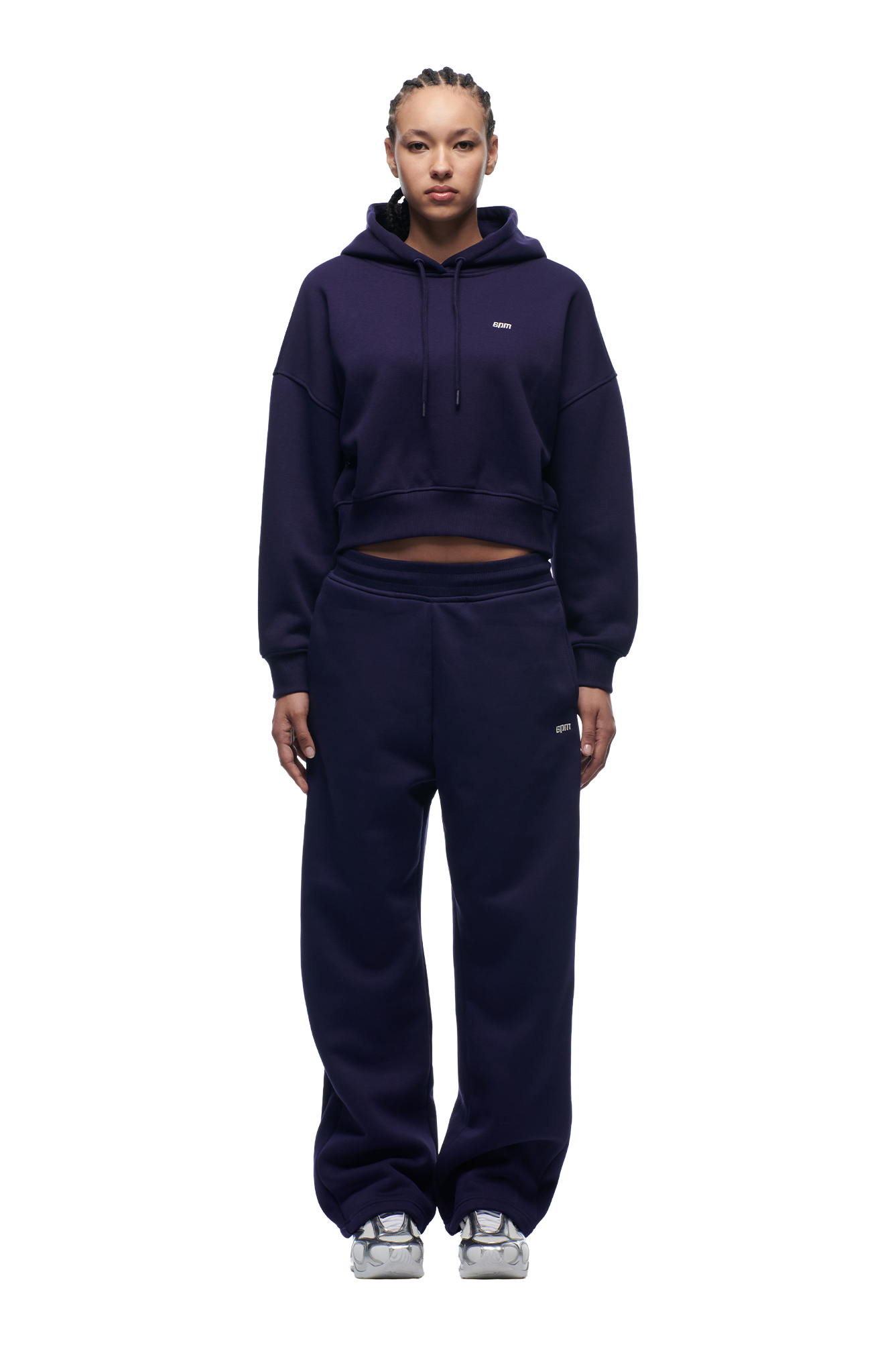 WMNS CROPPED HOODIE ORBIT BLUE