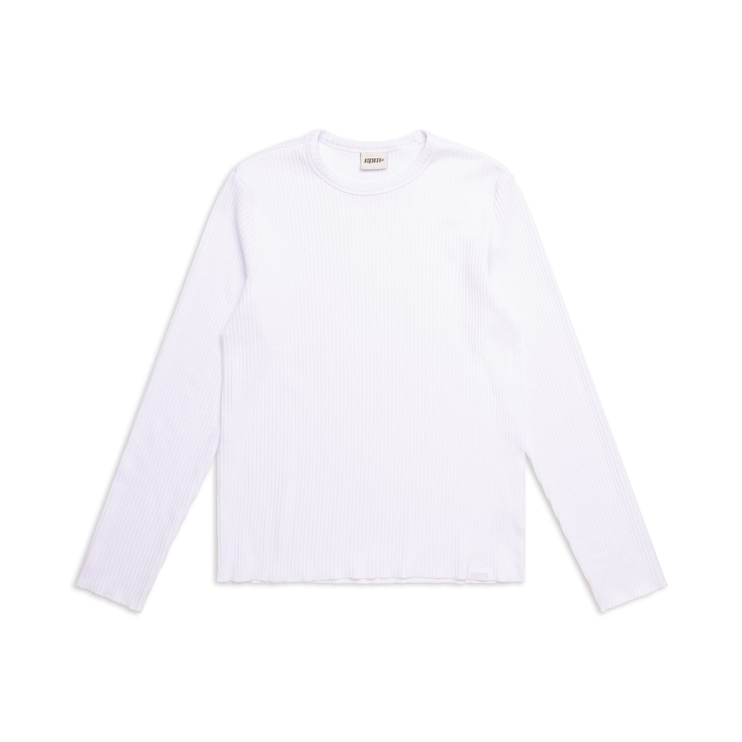 6PM+ RIBBED LS WHITE